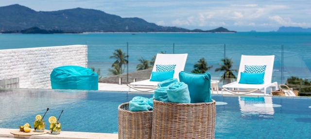 3 BED/4 BATH VILLA with PANORAMIC SEA VIEWS - Only 150 meters walk to the Beach in Choeng Mon/ Plai Laem