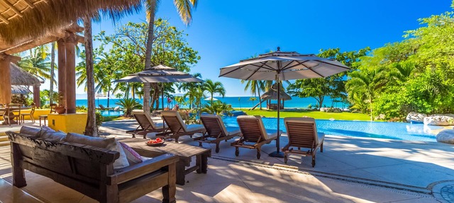 LUXURY BEACHFRONT ESTATE 8 BD RANCHOS ESTATES FULLY STAFFED, RESORT ACCESS INCL in Punta Mita