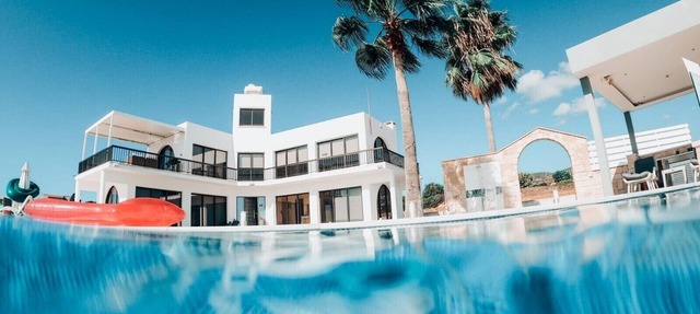 Secluded large 2 bedroom villa with great sea views in around the farmlands. in Peyia